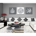 Tableaux Triptyque Islam gris