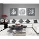 Tableaux Triptyque Islam gris