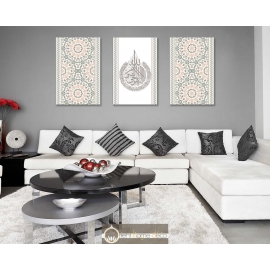 Tableau Triptyque Calligraphie Islam : Ayat El kursi 18