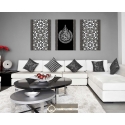 Tableau Triptyque Calligraphie Islam : Ayat El kursi NOIR ET BLANC 18