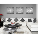 Lot de 3 tableaux Alu dibond Al Humdolillah , SoubhannAllah, LA ILAAHA ILLALLAH