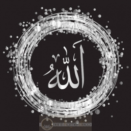 Calligraphie Allah swt argenté 1